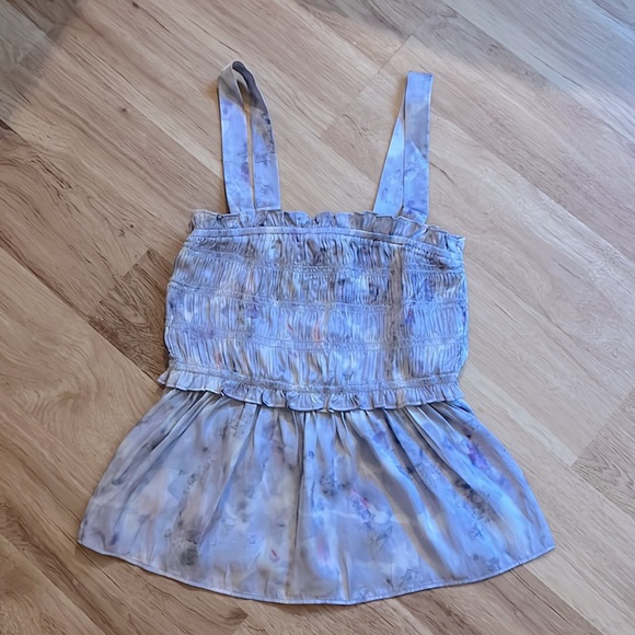 NWT J. Crew Women’s Flora Obsura Collection Satin Tank in Lavender Fields S - Picture 1 of 7